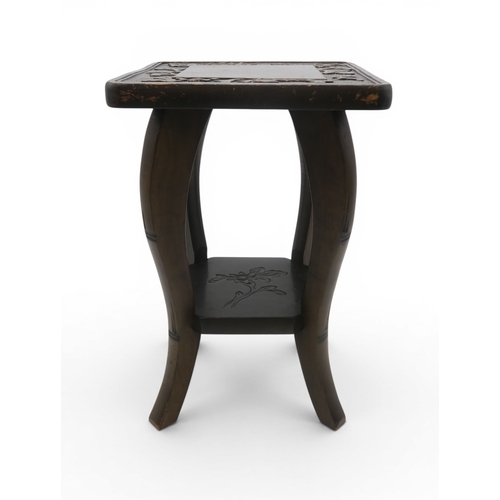 50A - An early 20th-century Arts and Crafts Japanese style carved lamp or occasional table, in the manner ...