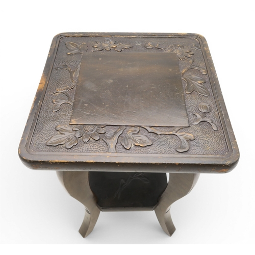 50A - An early 20th-century Arts and Crafts Japanese style carved lamp or occasional table, in the manner ...