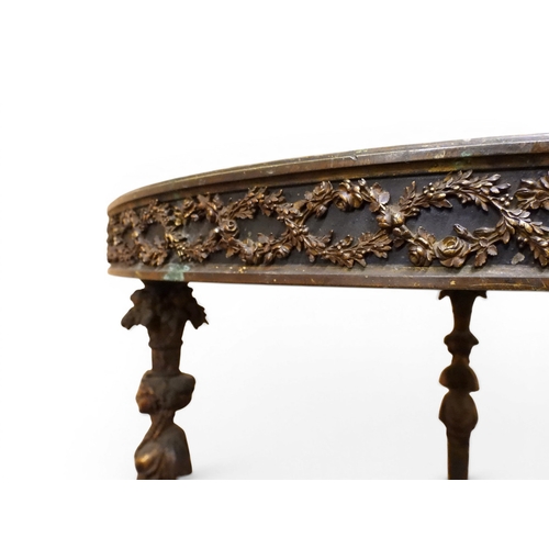 2054 - AN UNUSUAL LOUIS XV CIRCULAR SPECIMEN TOPPED OCCASIONAL TABLE circular top consisting of arranged cr... 