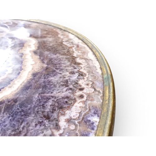2054 - AN UNUSUAL LOUIS XV CIRCULAR SPECIMEN TOPPED OCCASIONAL TABLE circular top consisting of arranged cr... 