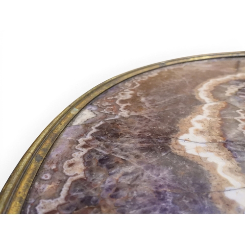 2054 - AN UNUSUAL LOUIS XV CIRCULAR SPECIMEN TOPPED OCCASIONAL TABLE circular top consisting of arranged cr... 