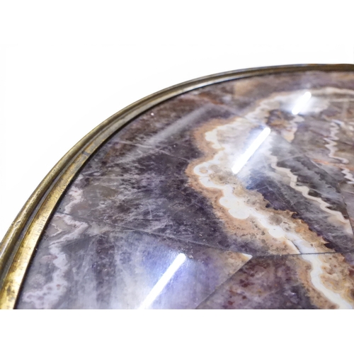 2054 - AN UNUSUAL LOUIS XV CIRCULAR SPECIMEN TOPPED OCCASIONAL TABLE circular top consisting of arranged cr... 