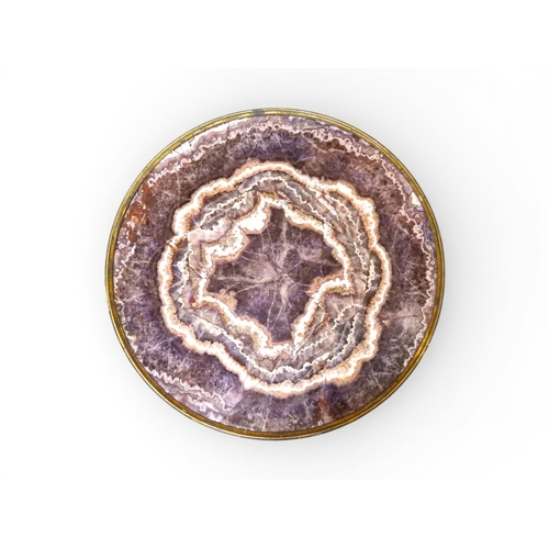 2054 - AN UNUSUAL LOUIS XV CIRCULAR SPECIMEN TOPPED OCCASIONAL TABLE circular top consisting of arranged cr... 