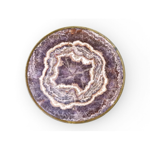2054 - AN UNUSUAL LOUIS XV CIRCULAR SPECIMEN TOPPED OCCASIONAL TABLE circular top consisting of arranged cr... 