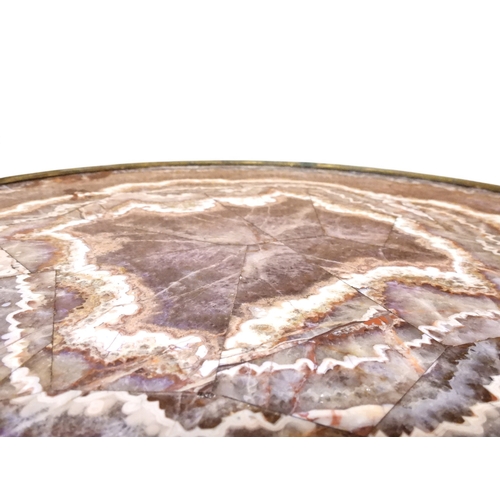 2054 - AN UNUSUAL LOUIS XV CIRCULAR SPECIMEN TOPPED OCCASIONAL TABLE circular top consisting of arranged cr... 