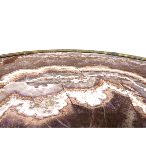 2054 - AN UNUSUAL LOUIS XV CIRCULAR SPECIMEN TOPPED OCCASIONAL TABLE circular top consisting of arranged cr... 