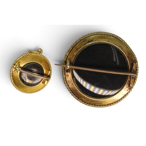 2754 - TWO VICTORIAN JEWELSboth made in yellow metal both with locket backs. the brooch is set with  turquo... 