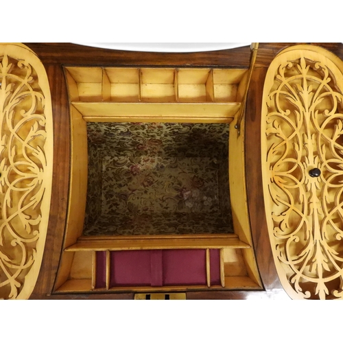 2001 - A VICTORIAN WALNUT VENEERED SEWING WORK TABLE&nbsp;expertly restored by James Hardie of Newhaven Edi... 