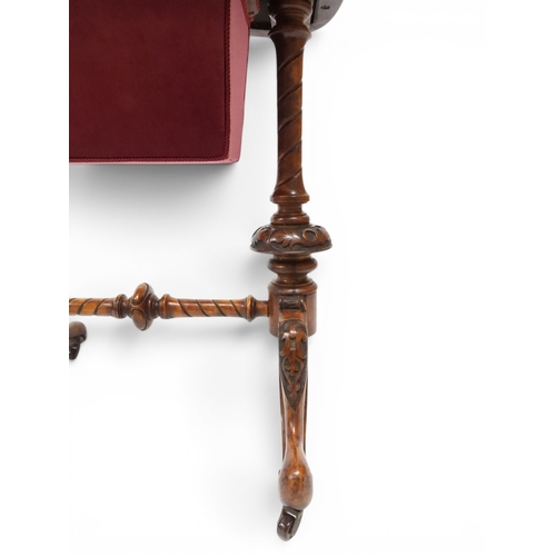 2001 - A VICTORIAN WALNUT VENEERED SEWING WORK TABLE&nbsp;expertly restored by James Hardie of Newhaven Edi... 