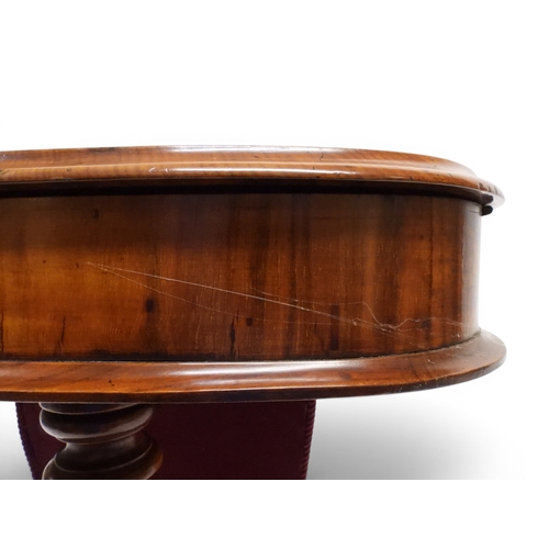 2001 - A VICTORIAN WALNUT VENEERED SEWING WORK TABLE&nbsp;expertly restored by James Hardie of Newhaven Edi... 