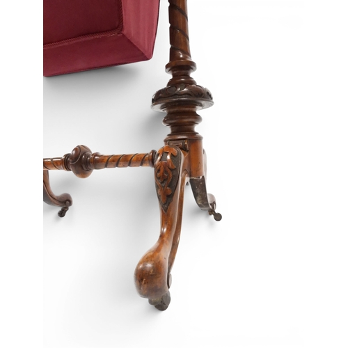2001 - A VICTORIAN WALNUT VENEERED SEWING WORK TABLE&nbsp;expertly restored by James Hardie of Newhaven Edi... 