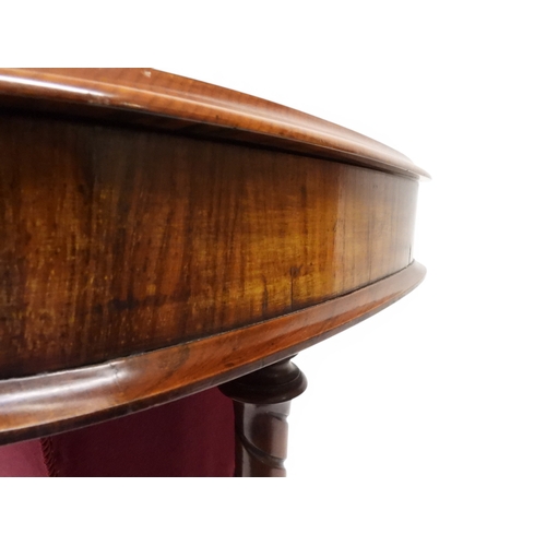 2001 - A VICTORIAN WALNUT VENEERED SEWING WORK TABLE&nbsp;expertly restored by James Hardie of Newhaven Edi... 