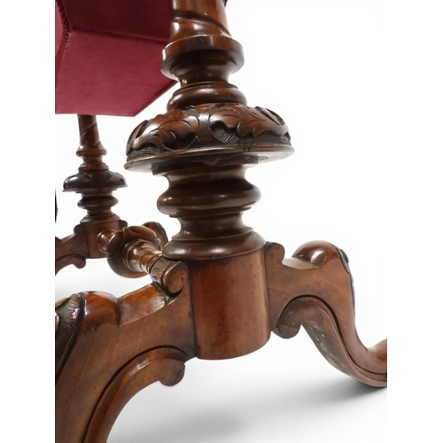 2001 - A VICTORIAN WALNUT VENEERED SEWING WORK TABLE&nbsp;expertly restored by James Hardie of Newhaven Edi... 