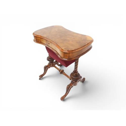 2001 - A VICTORIAN WALNUT VENEERED SEWING WORK TABLE&nbsp;expertly restored by James Hardie of Newhaven Edi... 
