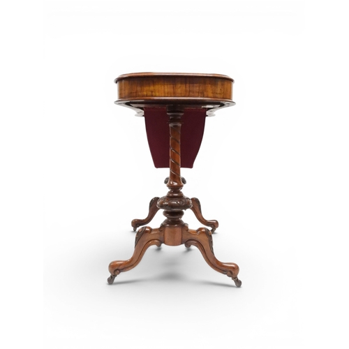 2001 - A VICTORIAN WALNUT VENEERED SEWING WORK TABLE&nbsp;expertly restored by James Hardie of Newhaven Edi... 