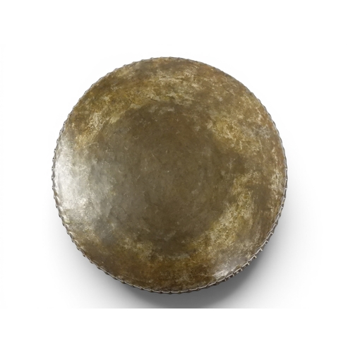 2023 - A 19TH/20TH CENTURY MOORISH COPPER TRAY TOP FOLDING TABLEcircular copper top with raised gallery edg... 