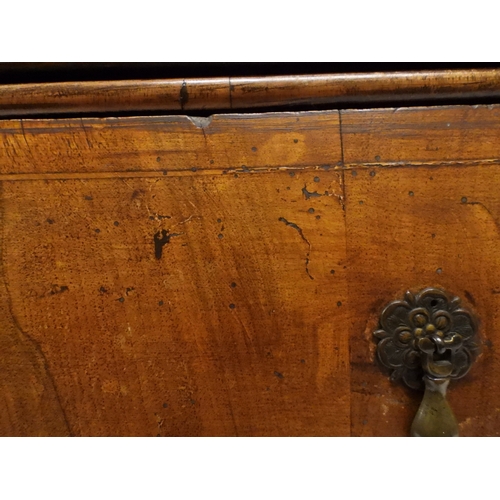 2024 - A 17TH CENTURY WILLIAM AND MARY WALNUT VENEERED CHEST OF DRAWERSwith satinwood inlaid top over two s... 