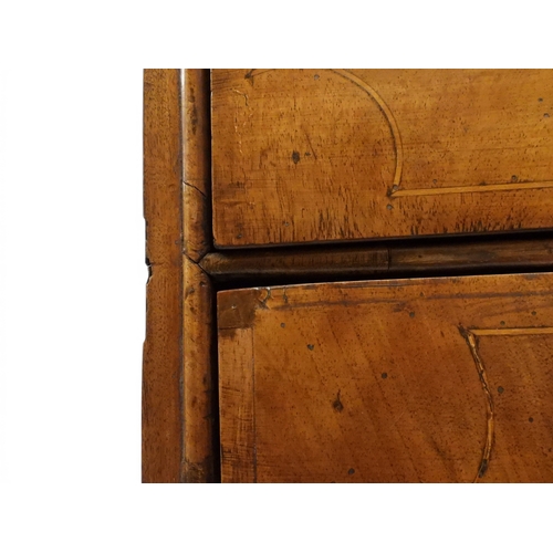 2024 - A 17TH CENTURY WILLIAM AND MARY WALNUT VENEERED CHEST OF DRAWERSwith satinwood inlaid top over two s... 