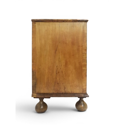 2024 - A 17TH CENTURY WILLIAM AND MARY WALNUT VENEERED CHEST OF DRAWERSwith satinwood inlaid top over two s... 