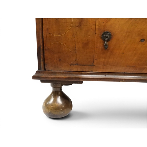 2024 - A 17TH CENTURY WILLIAM AND MARY WALNUT VENEERED CHEST OF DRAWERSwith satinwood inlaid top over two s... 