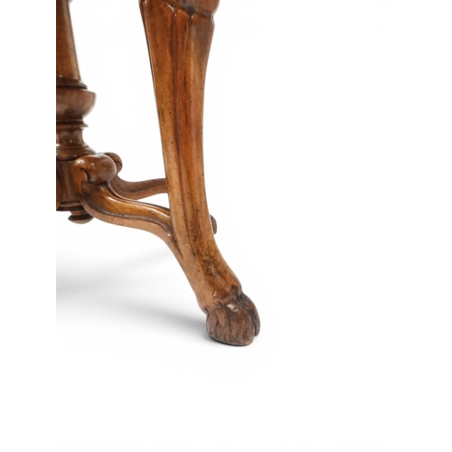 2027 - A PAIR OF 19TH CENTURY WALNUT RISE AND FALL PIANO STOOLS&nbsp;with circular mustard floral tapestry ... 
