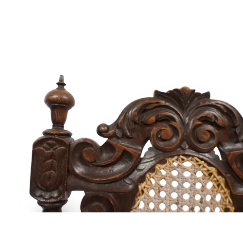 2032 - A SET OF SIX 19TH CENTURY OAK FRAMED BERGERE DINING CHAIRS&nbsp;with oval bergere back surmounted wi... 
