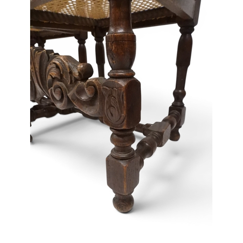 2032 - A SET OF SIX 19TH CENTURY OAK FRAMED BERGERE DINING CHAIRS&nbsp;with oval bergere back surmounted wi... 