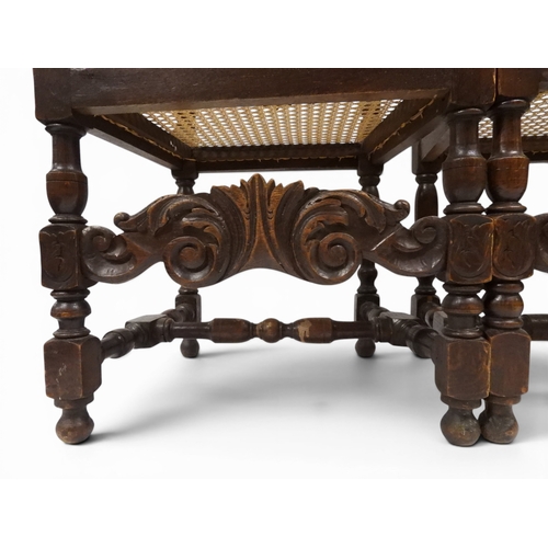 2032 - A SET OF SIX 19TH CENTURY OAK FRAMED BERGERE DINING CHAIRS&nbsp;with oval bergere back surmounted wi... 