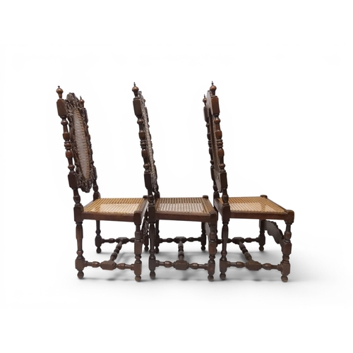2032 - A SET OF SIX 19TH CENTURY OAK FRAMED BERGERE DINING CHAIRS&nbsp;with oval bergere back surmounted wi... 