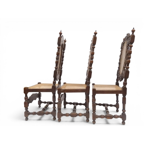 2032 - A SET OF SIX 19TH CENTURY OAK FRAMED BERGERE DINING CHAIRS&nbsp;with oval bergere back surmounted wi... 