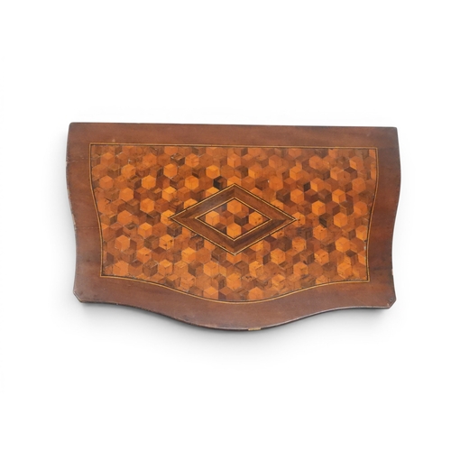 2033 - A 19TH CENTURY MAHOGANY AND BOXWOOD PARQUETRY VENEERED BOMBE CHEST OF DRAWERS&nbsp;with shaped serpe... 
