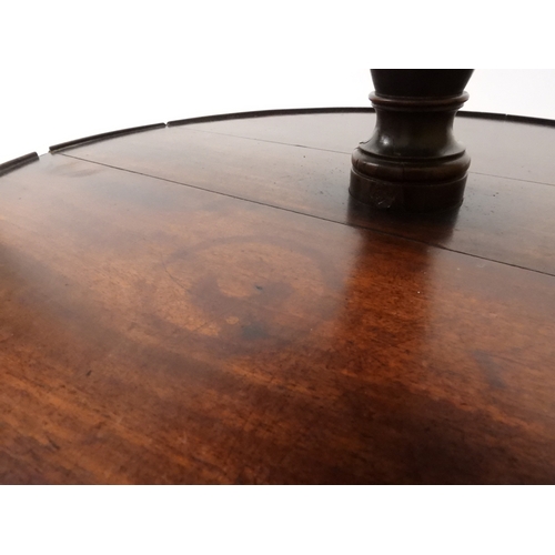 2037 - A GEORGIAN MAHOGANY TWO TIER DUMB WAITERwith two circular drop side tiers of graduating size on turn... 