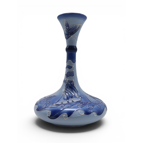 A Moorcroft pottery vase, in the Florian Yacht' pattern, designed by ...