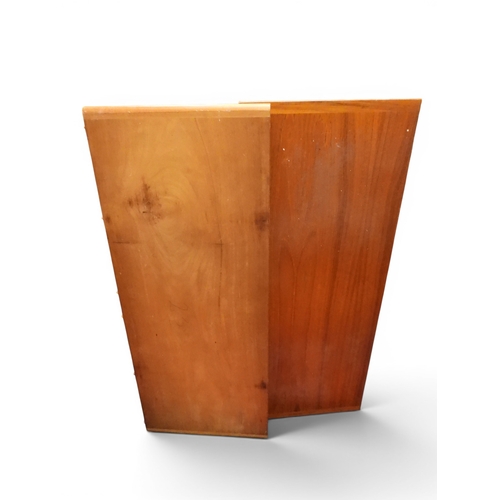 36 - A mid 20th century teak Scandinavian style circular extending dining table with two additional leave...
