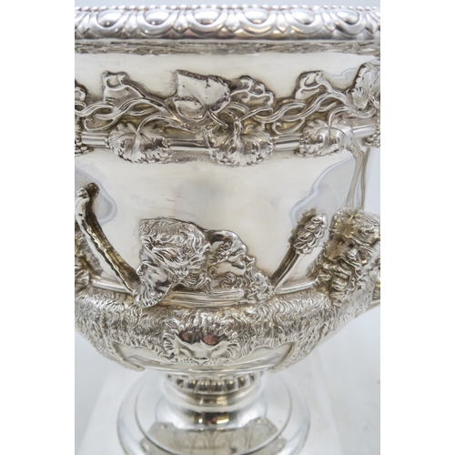 2439 - A GEORGE V SILVER MODEL OF THE WARWICK VASEby Walker & Hall, Sheffield 1914, of typical form, th... 