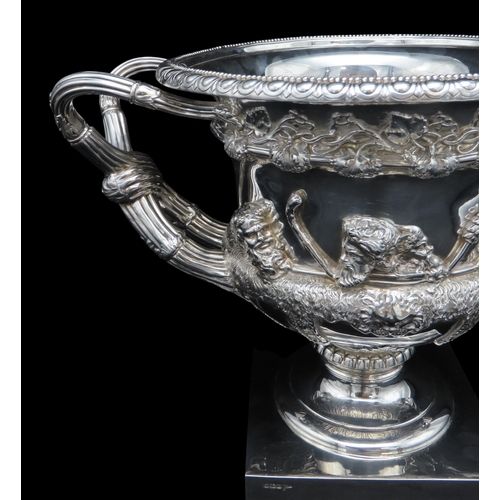 2439 - A GEORGE V SILVER MODEL OF THE WARWICK VASEby Walker & Hall, Sheffield 1914, of typical form, th... 