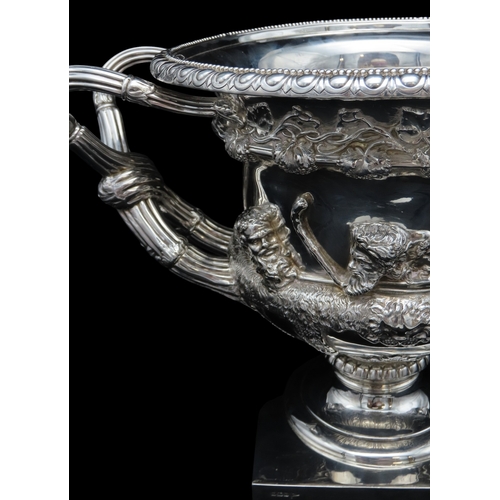 2439 - A GEORGE V SILVER MODEL OF THE WARWICK VASEby Walker & Hall, Sheffield 1914, of typical form, th... 