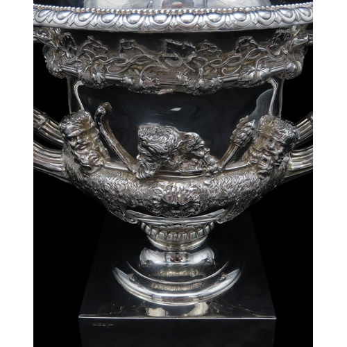 2439 - A GEORGE V SILVER MODEL OF THE WARWICK VASEby Walker & Hall, Sheffield 1914, of typical form, th... 