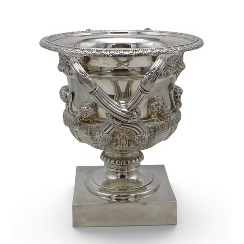 2439 - A GEORGE V SILVER MODEL OF THE WARWICK VASEby Walker & Hall, Sheffield 1914, of typical form, th... 