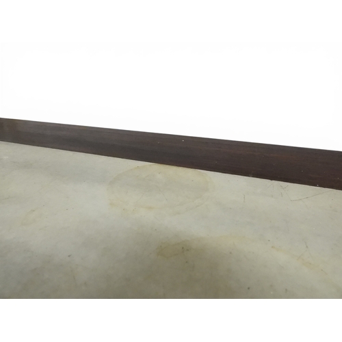 2005 - A LATE 19TH CENTURY CHINESE ROSEWOOD FRAMED OPIUM/COFFEE TABLE with rectangular marble inset top ove... 