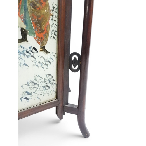 2006 - A LATE 19TH CENTURY CHINESE HARDWOOD FRAMED HEXAGONAL GLAZED LANTERNwith carved pierced frameworks a... 
