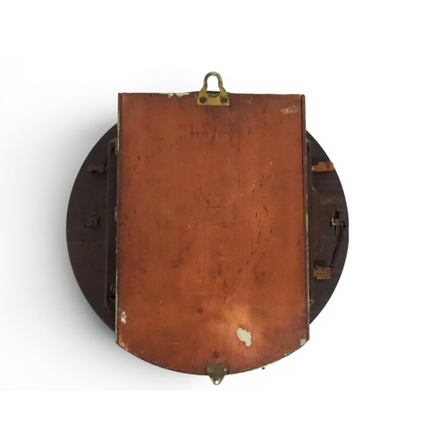 2019 - A 19TH CENTURY MAHOGANY CASED HICK, YORK FUSEE STATION STYLE WALL CLOCK with white painted dial bear... 