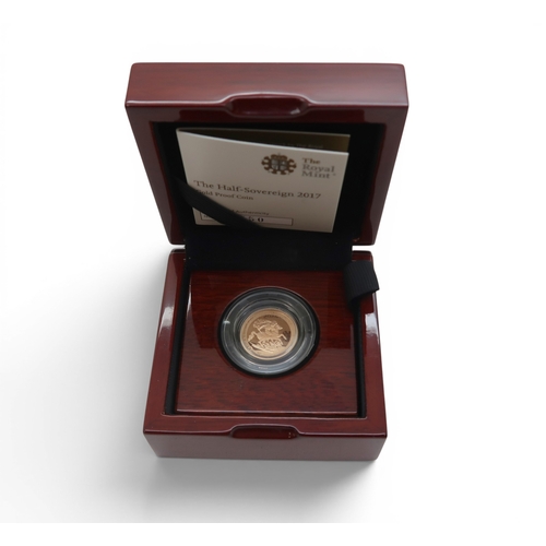 5005 - Elizabeth II (1952-2022) 2017 Proof ½ Sovereign Garter TypeObverseFifth crowned portrait of Queen El... 