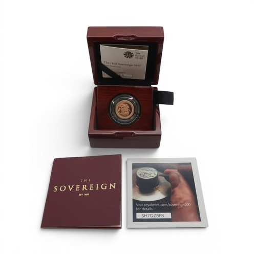 5005 - Elizabeth II (1952-2022) 2017 Proof ½ Sovereign Garter TypeObverseFifth crowned portrait of Queen El... 