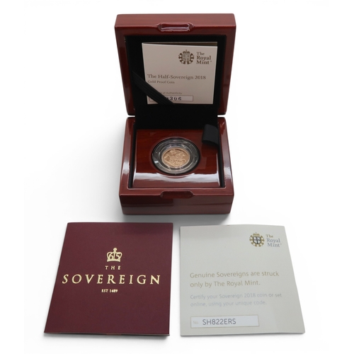 5008 - Elizabeth II (1952-2022) 2018 Proof ½ SovereignObverseFifth crowned portrait of Queen Elizabeth II r... 
