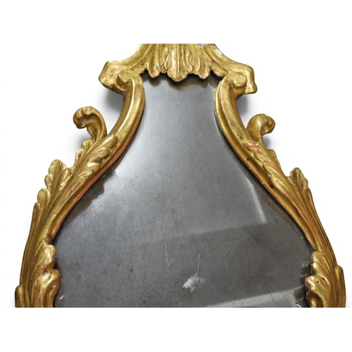 2013 - A PAIR OF 19TH CENTURY GILT GESSO FRAMED GIRANDOLE WALL MIRRORS&nbsp;with scrolled foliate decorated... 