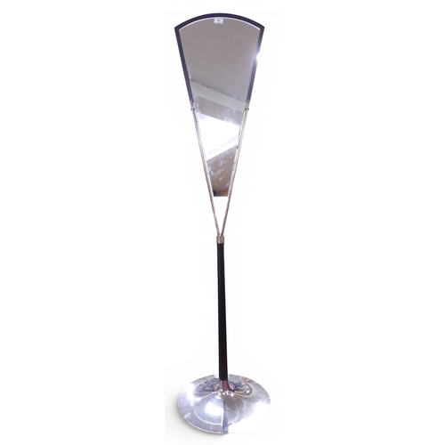44 - A lot comprising a late 20th century Italian IMS stained teak and steel umbrella stand, 73cm high x ... 