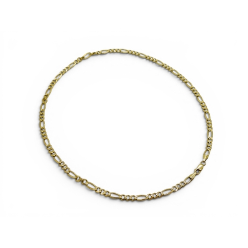 702 - A 14k gold Italian made figaro chain, length 50cm, weight 14.9gms