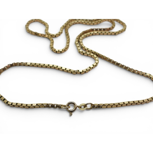 707 - A 60cm 9ct gold box chain, weight 17gms