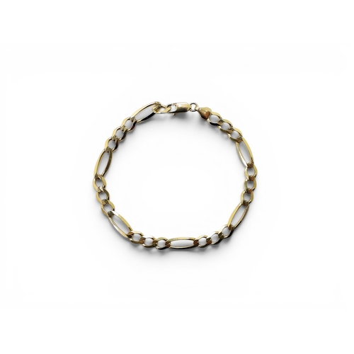 709 - A 9ct gold figaro chain bracelet, length 20cm, weight 5.8gms